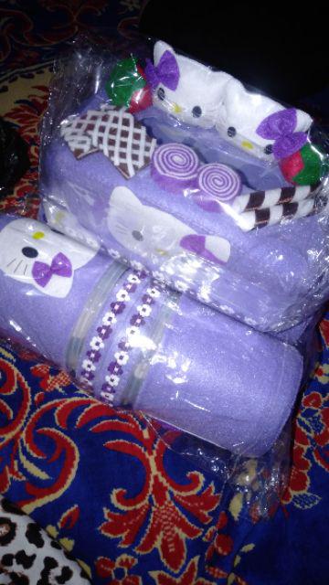 Set Toples Lebaran Hello Kitty Ungu/ Toples Lebaran Murah/ Toples Hias Termurah/ Toples Flanel