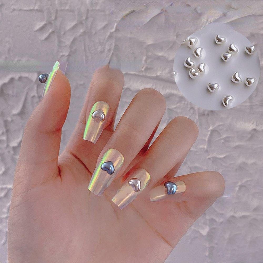 Mxbeauty Paku Charms Highlight Champagne Nail Beauty Love Hati Kuku Salon 3D Dekorasi Kuku