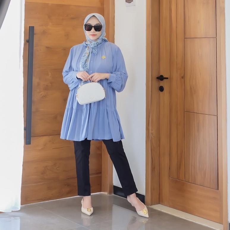 DYN -  Basic Lalisa Tunik Part 3 & 4 - Tunik Polos Wanita Crinkle –SAU.30My22ᶠ