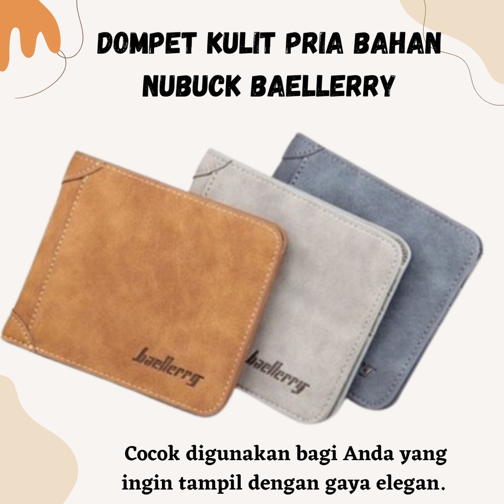 Dompet Kulit Pria Bahan Nubuck Baellerry (D1166)