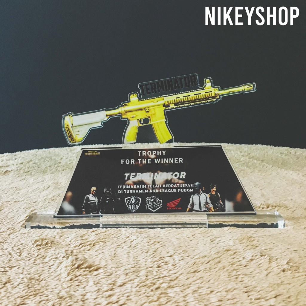 Plakat Esports Pubg Mobile, Plakat Piala Akrilik Custom 20x15cm 0.8cm