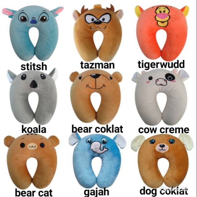 PROMO Bantal Leher Karakter Binatang Animal cat koala bear PROMO Bantal Leher Karakter Binatang Animal cat koala bear