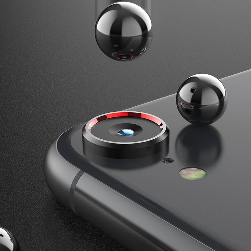 Pelindung Lensa Kamera Tempered Glass 6d Bahan Metal Warna Hitam Silver Emas Untuk Iphone Xr