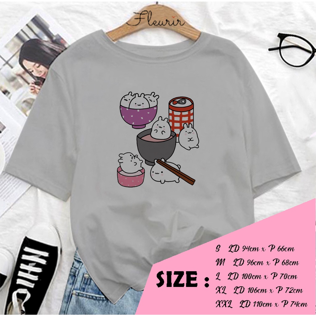 FLEURIR - COD KAOS KAWAII WANITA PRIA REMAJA DEWASA UNISEX TSHIRT JUMBO