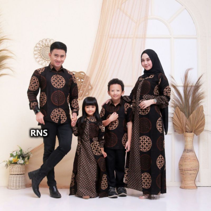 BISA PISAH Batik Couple Keluarga Sania ruffle ori ndoro jowi TERMURAH-Motif 1