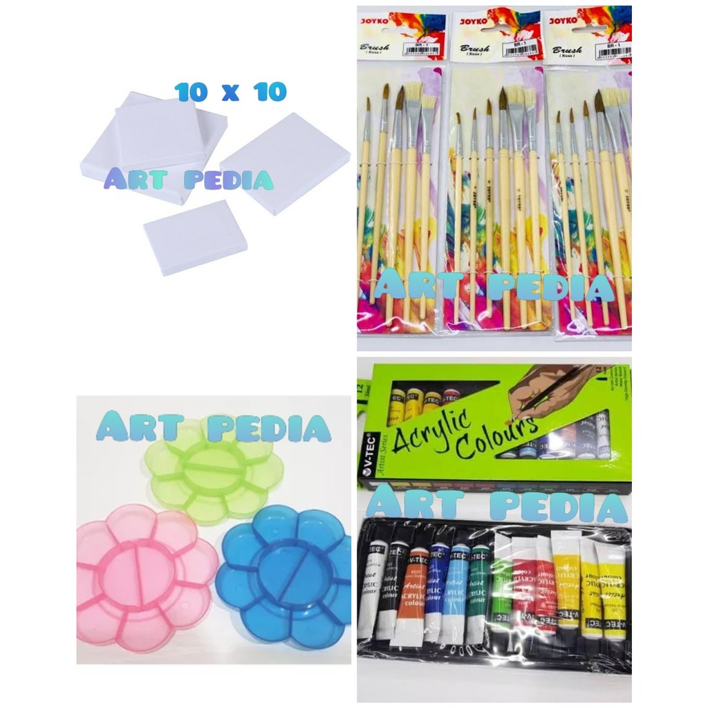 

Paket Kanvas Lukis 10x10 (kanvas+kuas+palet+cat akrilik)