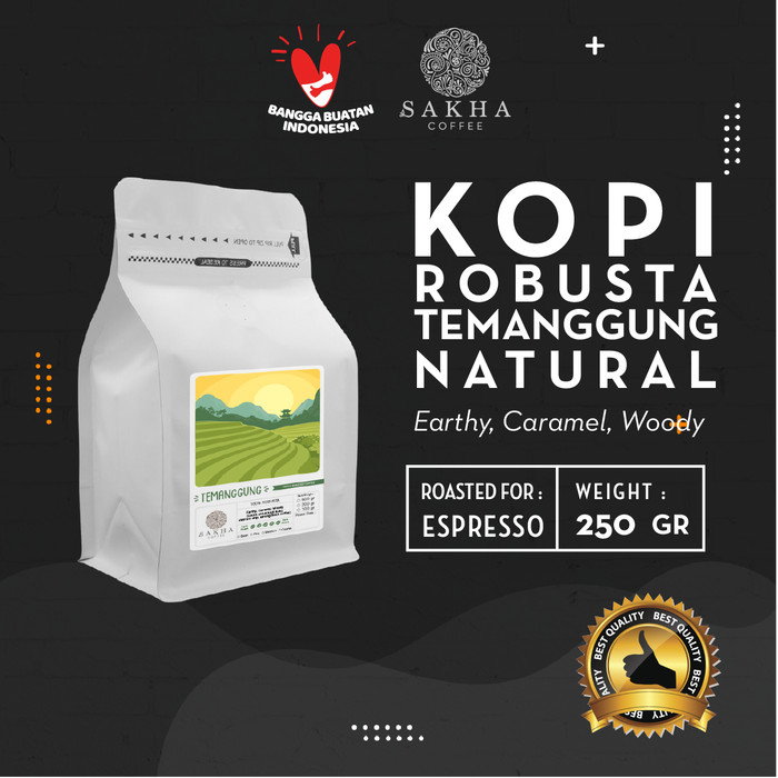 

Kopi Robusta Temanggung Java Roast For Espresso 250 Gram SAKHA COFFEE - KRTEM250