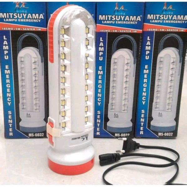 Lampu Senter Emergency 18 LED + 5Watt + Senter 1Watt Mitsuyama MS-6032