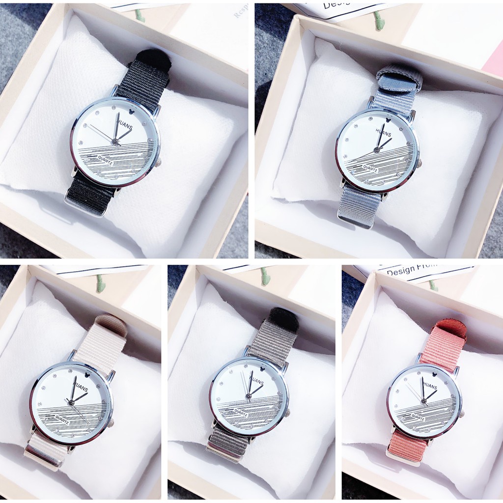 (GROSIRJAYA32) Jam Tangan Wanita CANDYCAT AMANDA NYLON Quartz Casual Korea Watches Nylon Strap Fashion Import