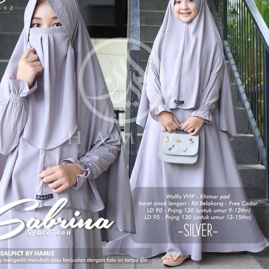 Paling Diminati.. AH busana - Baju Anak Syari Sabrina Syari Kids Free Hijab dan Cadar Usia 9 / 13 Ta