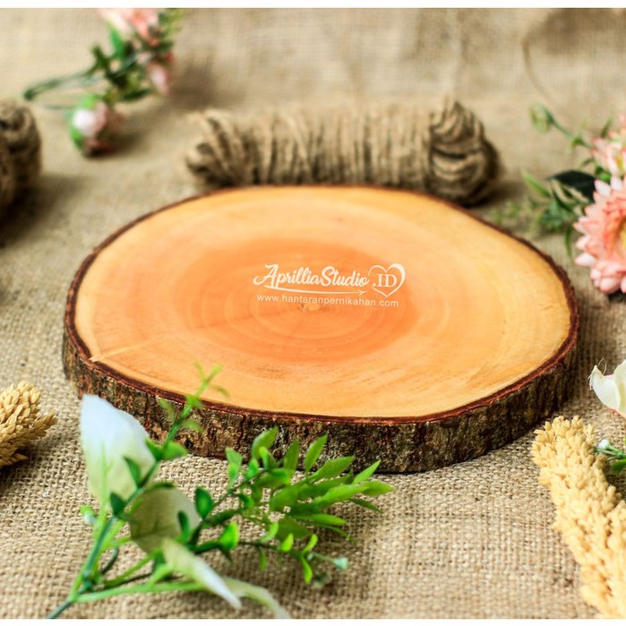 Potongan Kayu | Talenan Kayu | Slice Wood Diameter 17-19 cm Bahan Kerajinan Untuk Dekorasi Craft Bebas Jamur Dan Kutu