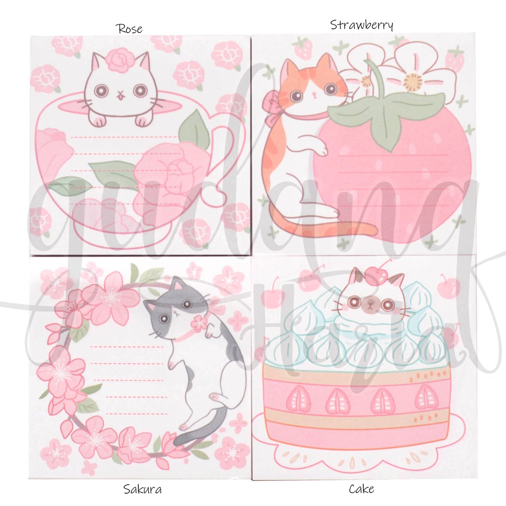 Memo Kucing Lucu Sakura Unik Cat Memopad Notes Note DIY Scrapbook GH 301045