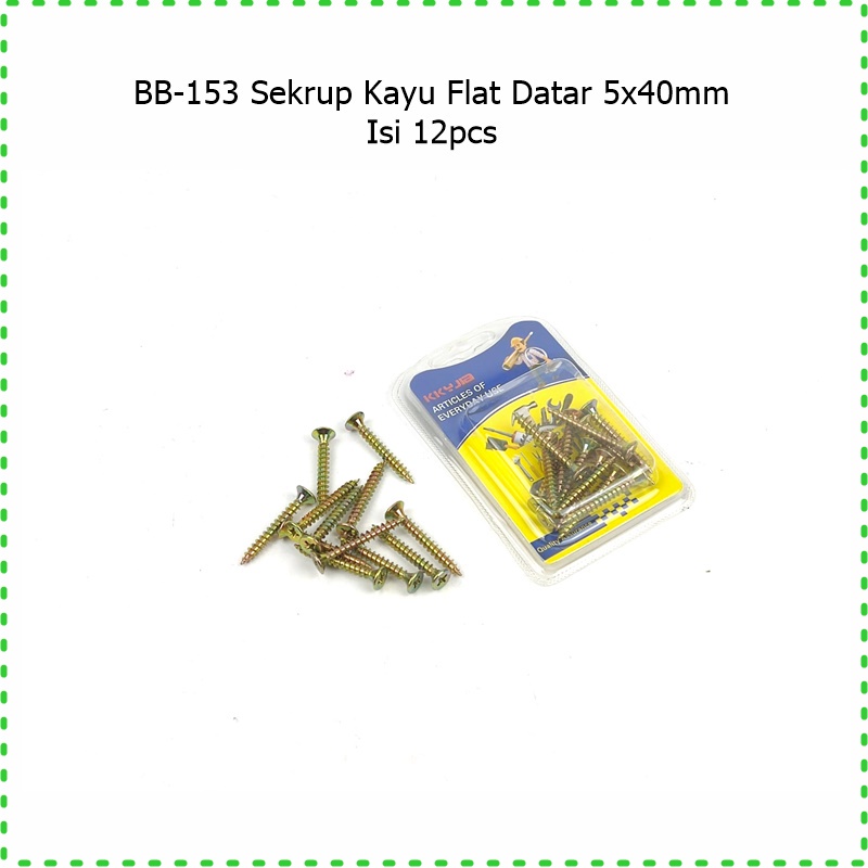 Sekrup Kayu Ukuran 4x25mm/4x40mm/5x25mm/5x30mm/5x40mm/5x50mm/5x60mm