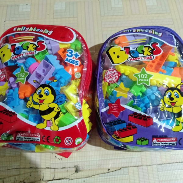 Lego + Tas kecil anak mainan edukatif