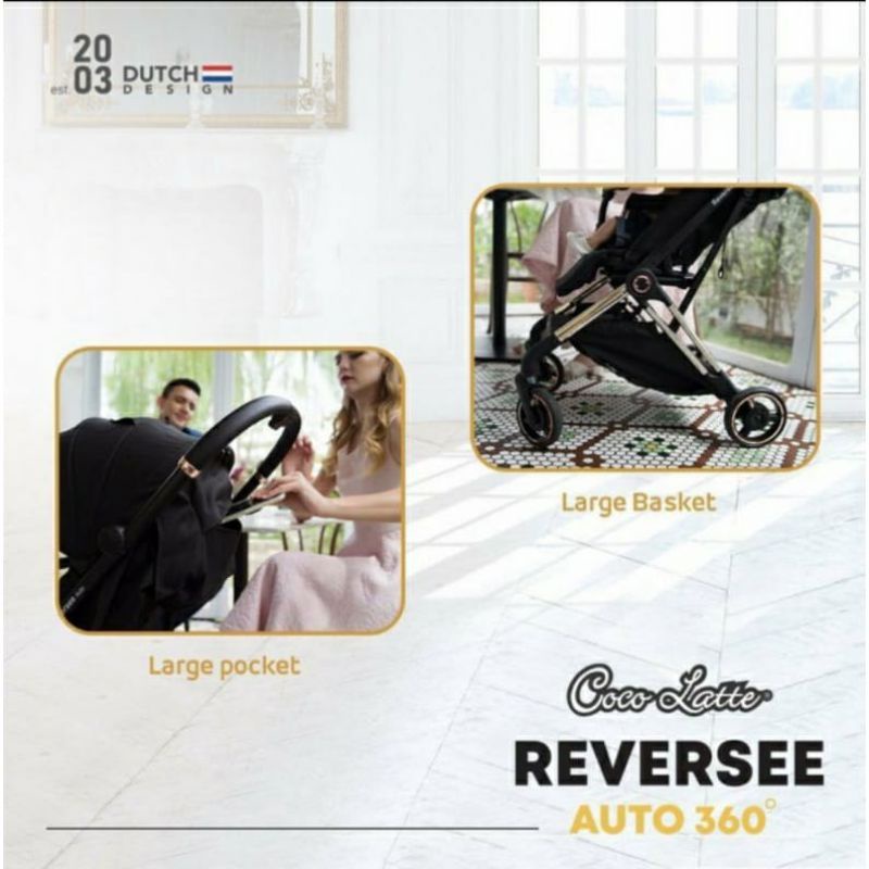 Stroller Cocolatte Reversee Auto 360 Derajat CL-BK 2166 Autofold / Kereta Dorong Bayi Hadap Ibu