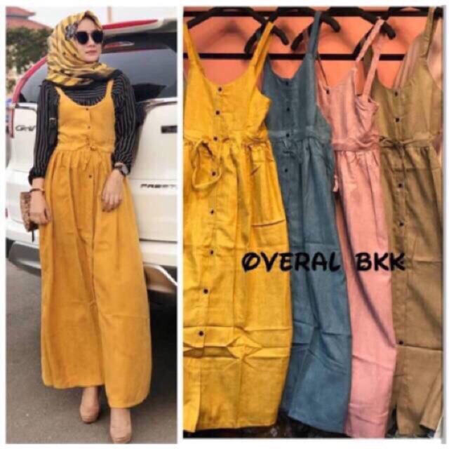 BEST SELLER!! OVERALL DRESS JUMPSUIT SUEDE PREMIUM IMPORT