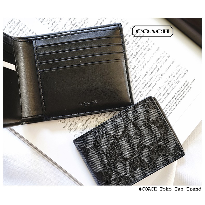 Sale !! Dompet pria COACH / Coach Wallet Ole Men's PVC Hand Hold Dompet Pendek 74993