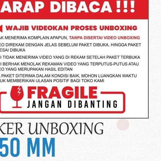 

STICKER UNBOXING LABEL STICKER VIDEO UNBOXING LABEL PENGIRIMAN 500 PCS