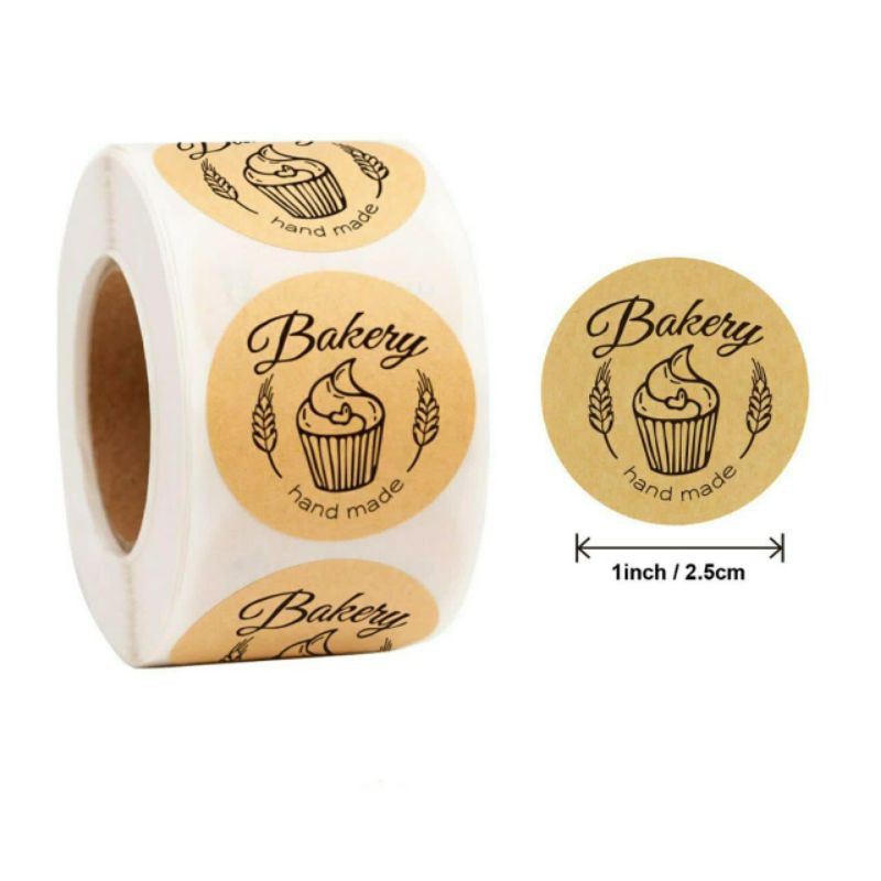 Stiker lebel motif bulat thank you / tempelan stiker tulisan thanks you isi 100 pcs-Bakery