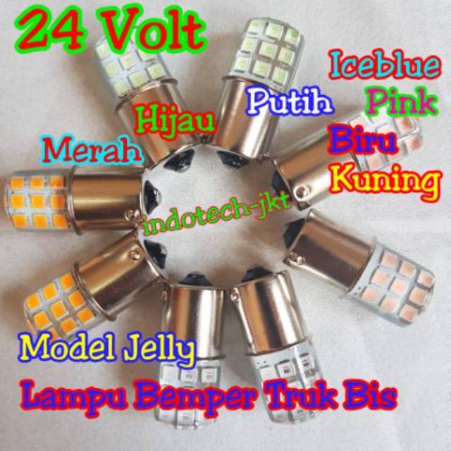 Lampu Led Kaki 1 Sein Mundur Bemper Truk Bis 24 Volt 18 Led JELLY Kedip