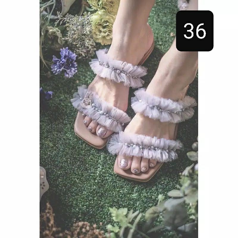 Gazelle by Debby Hardinata Grey Tutu Sandals 36