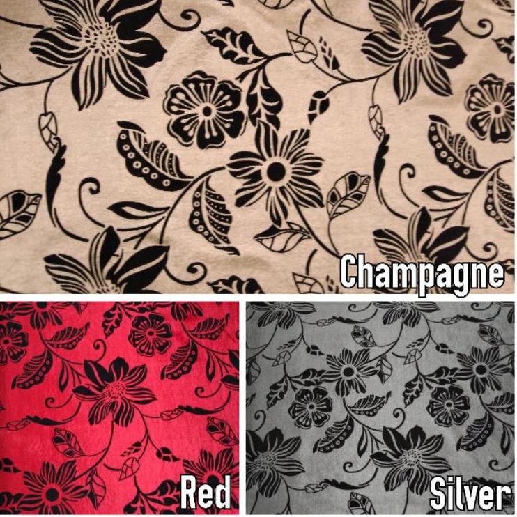 ☂ Bahan Kain Beludru Bludru Sofa / Jok / Kursi Motif Bunga Kembang - Malaga ➵