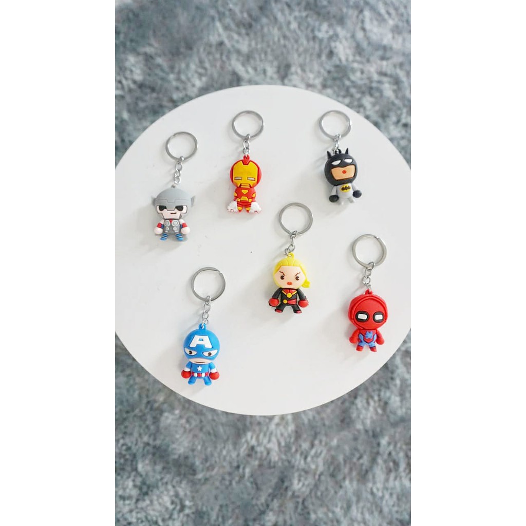 GANTUNGAN KUNCI AVENGERS SUPER HERO CAPTAIN AMERICA IRONMAN SPIDERMAN THOR BATMAN KEYCHAIN THOR