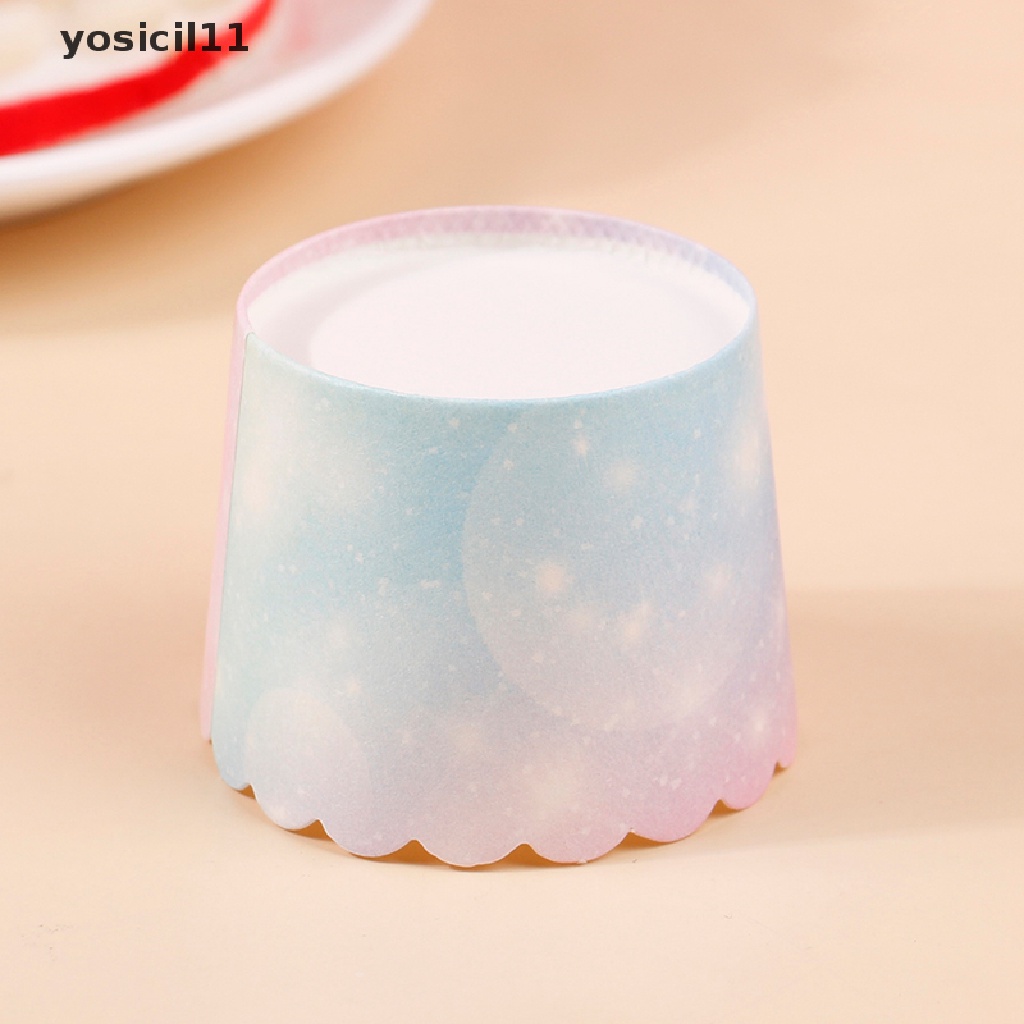 (yosicil11) 50pcs / Set Kertas Wrapper Cupcake Warna Gradasi Untuk Baking