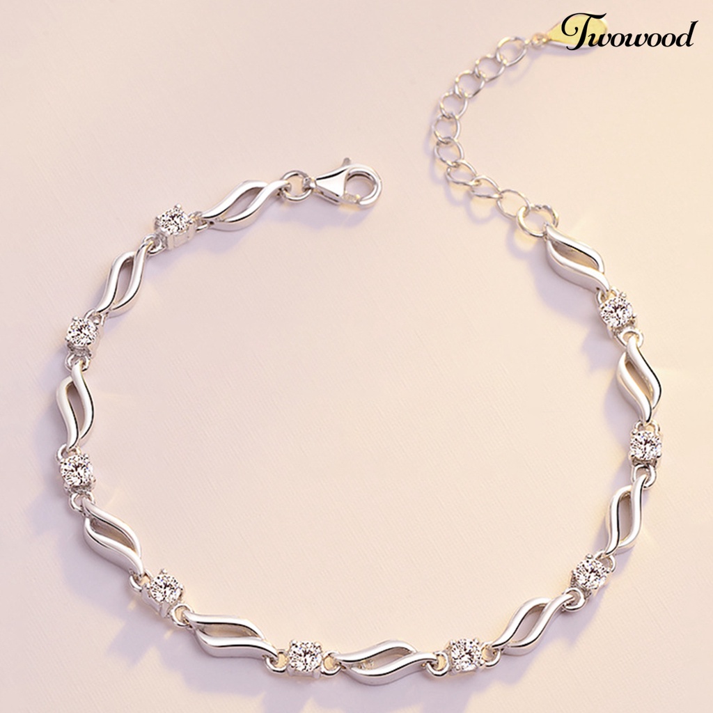 Gelang Rantai Berlian Imitasi Adjustable Untuk Wanita