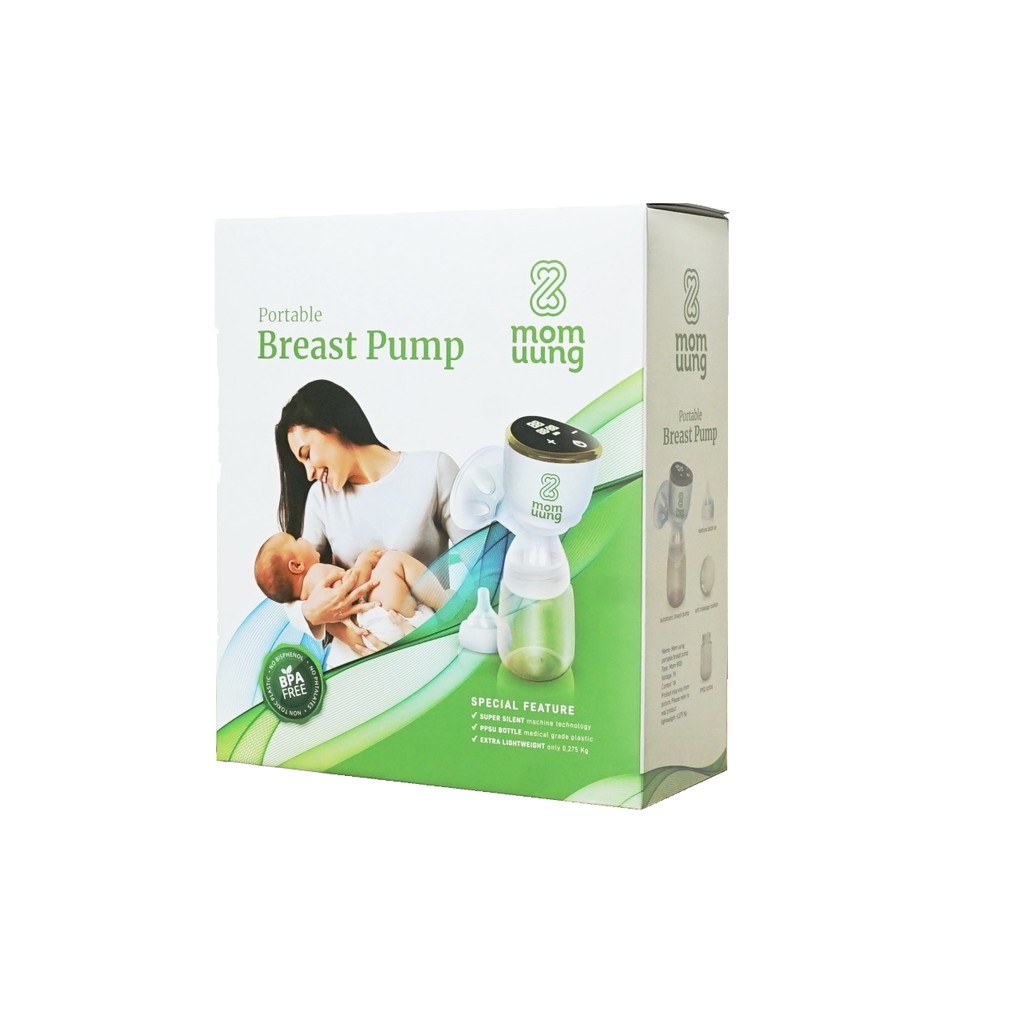 Mom Uung Breast Pump Portable Elektrik Super Praktis FREE KANTONG ASI