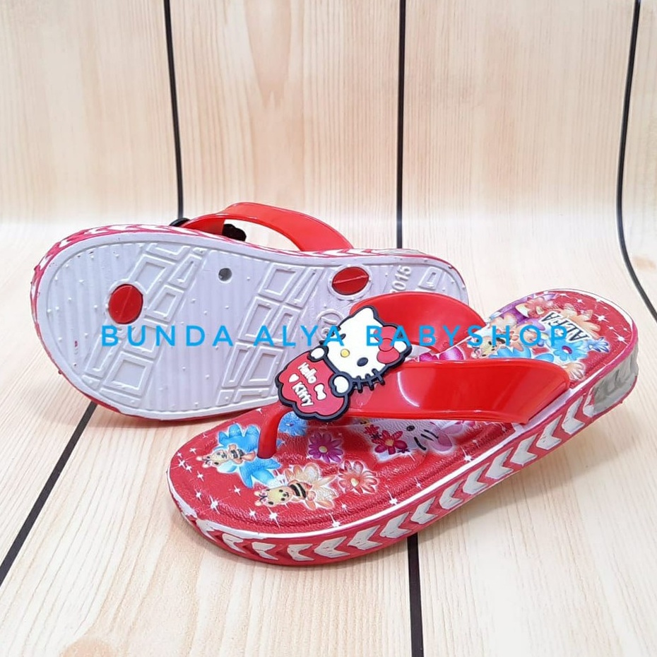 Sendal Jepit Anak Perempuan Usia 2 3 Tahun MERAH Sendal Anak Cewek Motif Karakter Lucu Model Kekinian Anti Licin