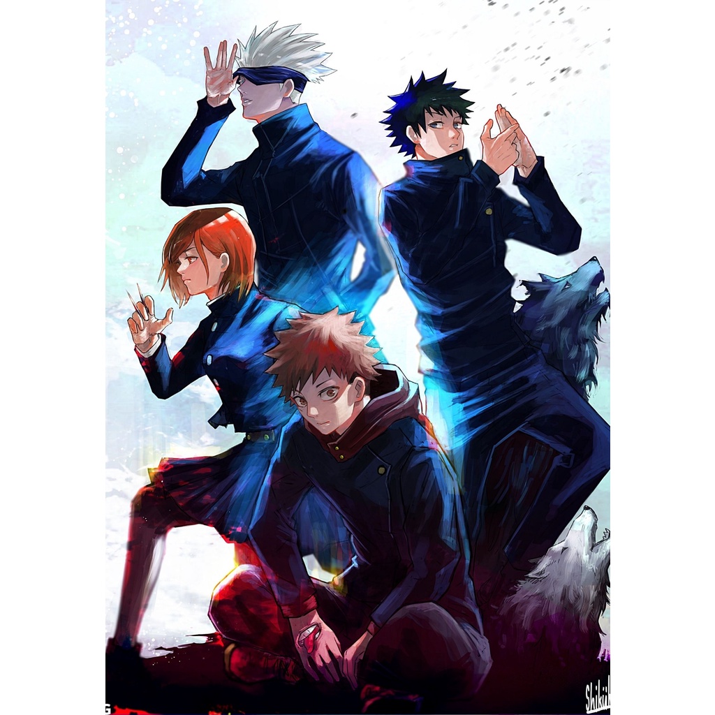 POSTER JUJUTSU KAISEN (12 Free 1) - POSTER ANIME - POSTER CUSTOM-JJKS 21