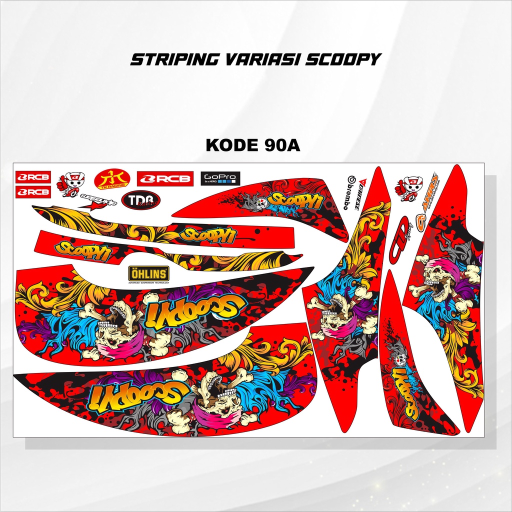 Striping Scoopy Sticker Scoopy 2013/2017 Variasi Kode 90