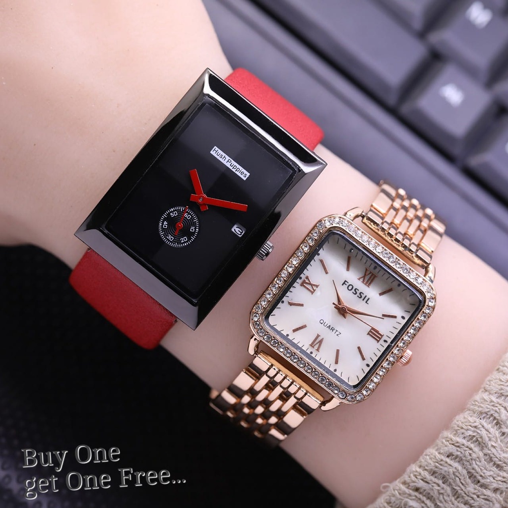 GROSERBA GROSIR Jam Tangan Wanita Import Branded Hush Puppies P10 Beli 1 Dapat 2Jam