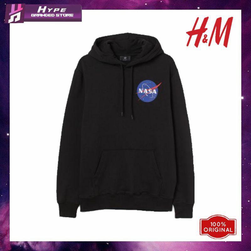 Hoodie H&M Nasa Hitam Branded Original Sisa Export