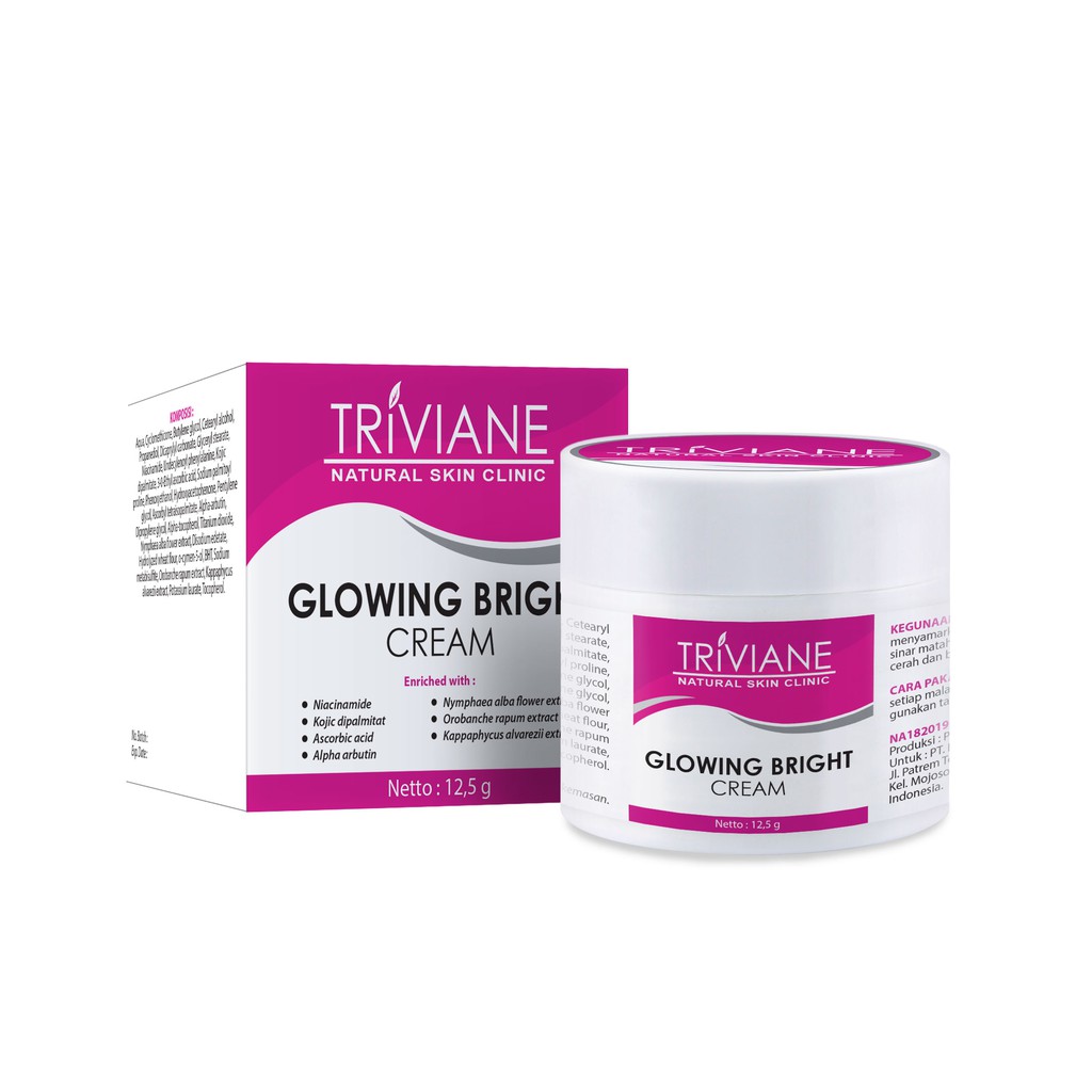 Triviane Glowing Bright Cream 12.5gr Original / Krim Malam Pencerah BPOM Aman