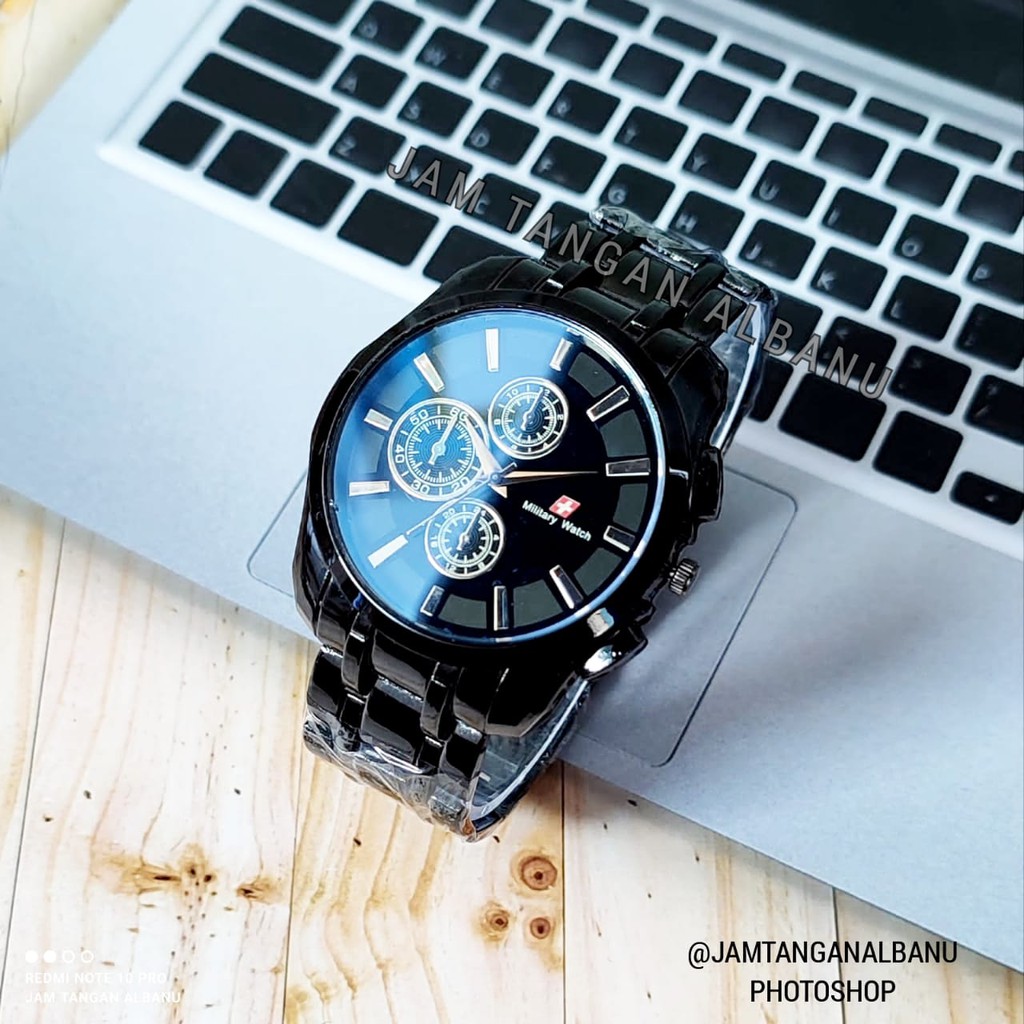 JAM TANGAN PRIA KEREN TERBARU RANTAI HITAM / JAM TANGAN PRIA MURAH RANTAI HITAM