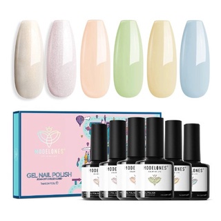 Modelones Kutek Kuku Gel Atau Cat Kuku Set 7ml*6pcs  Gel Polish Nail Kit Semua Musim Warna Kulit Cok