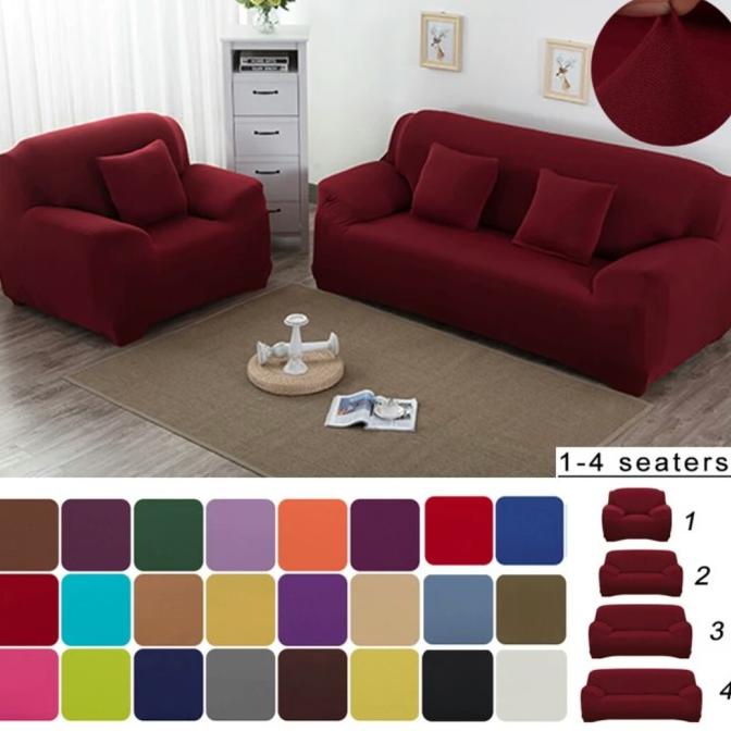 Cover Sofa Polos / Sarung Sofa Polos +Free 1 Sarung Bantal -1Seater