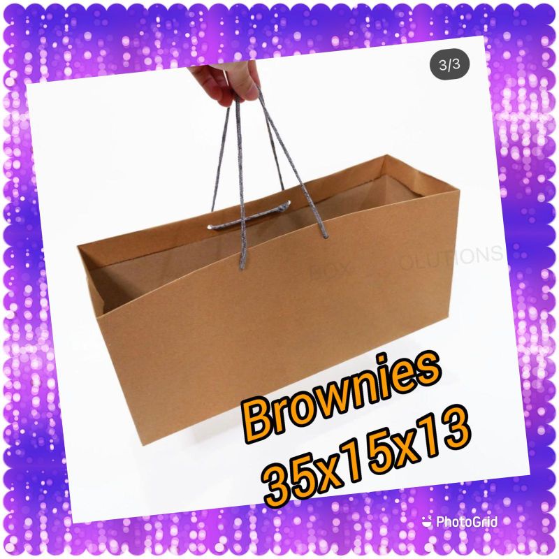 

paperbag brownies L 35×15×13 cm isi 12 pcs / tas kado