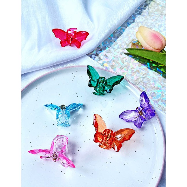 LRC Jepit Rambut Fashion Resin Pure Color Butterfly Toothed Resin Gripper K97180