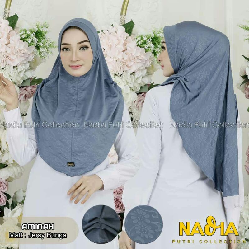 Khimar Aminah - jilbab Aminah by Nadia - bergo Aminah embos