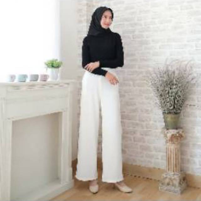 FOCKBW/CELANA KULOT SCUBA PREMIUM/CELANA SCUBA/CELANA KULOT PUTIH/CELANA KULOT BW