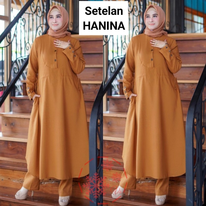 AR 55 - ST HANINA / STELAN MUSLIMAH KEKINIAN / SETELAN MUSLIMAH CELANA KULOT /PAKAIAN SETELAN WANITA