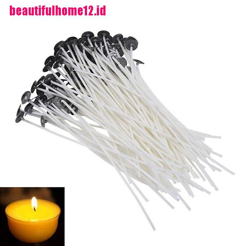 100 Pcs Sumbu Lilin Bahan Katun Dengan Sustainer