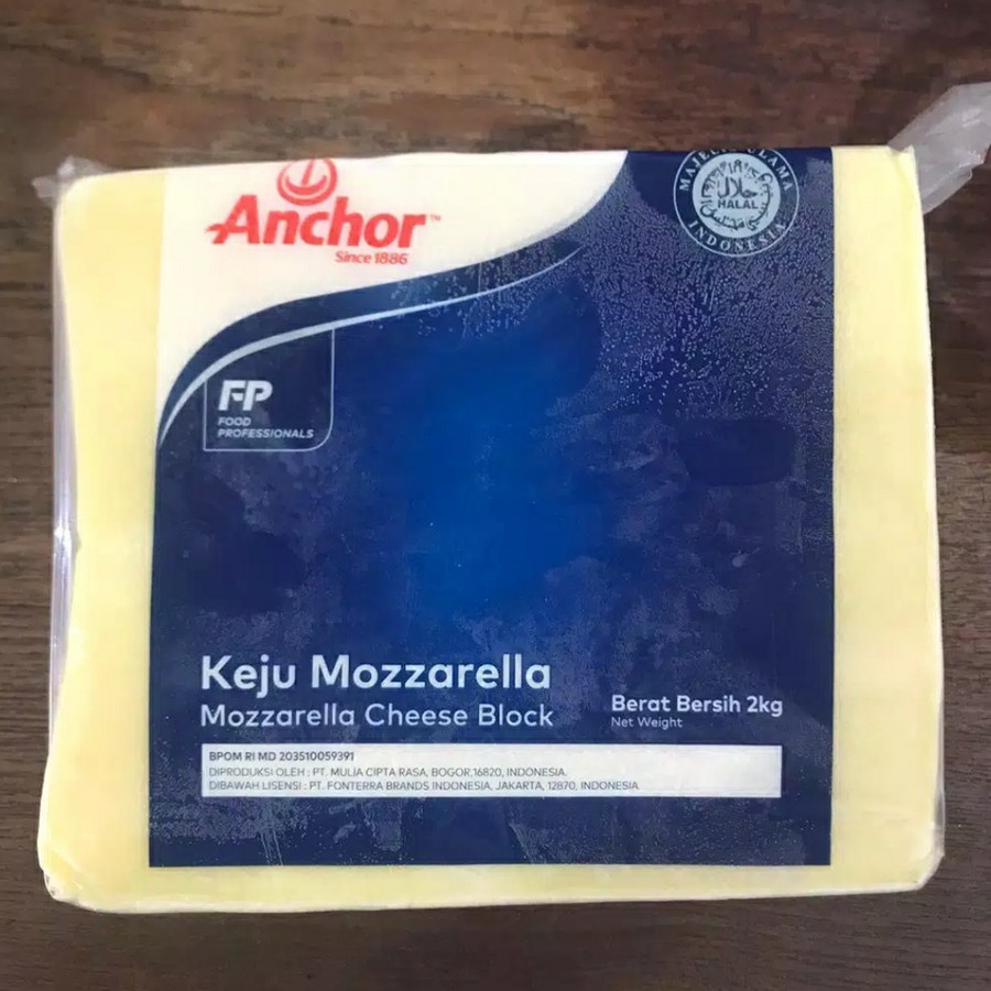 

Mozarella ANCHOR 2KG Kemasan Pabrik Asli/ Keju Mozarella Repack/ Anchor Keju Mozarella Anchor