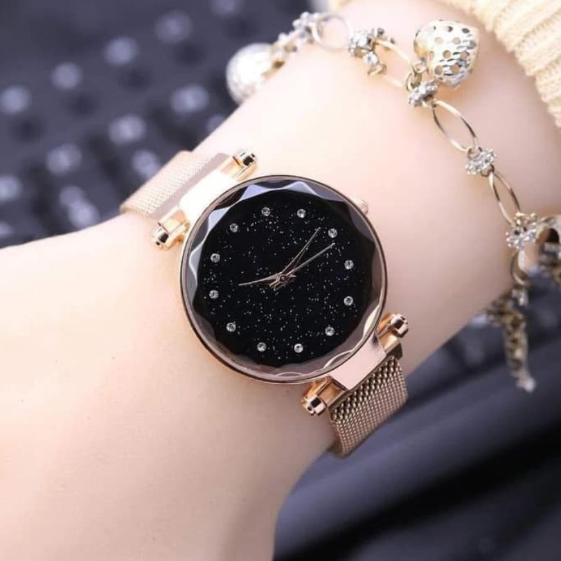 ✅[COD] JAM TANGAN WANITA ANALOG RANTAI MAGNET DIAMON IMPORT MURAH GROSIR W04
