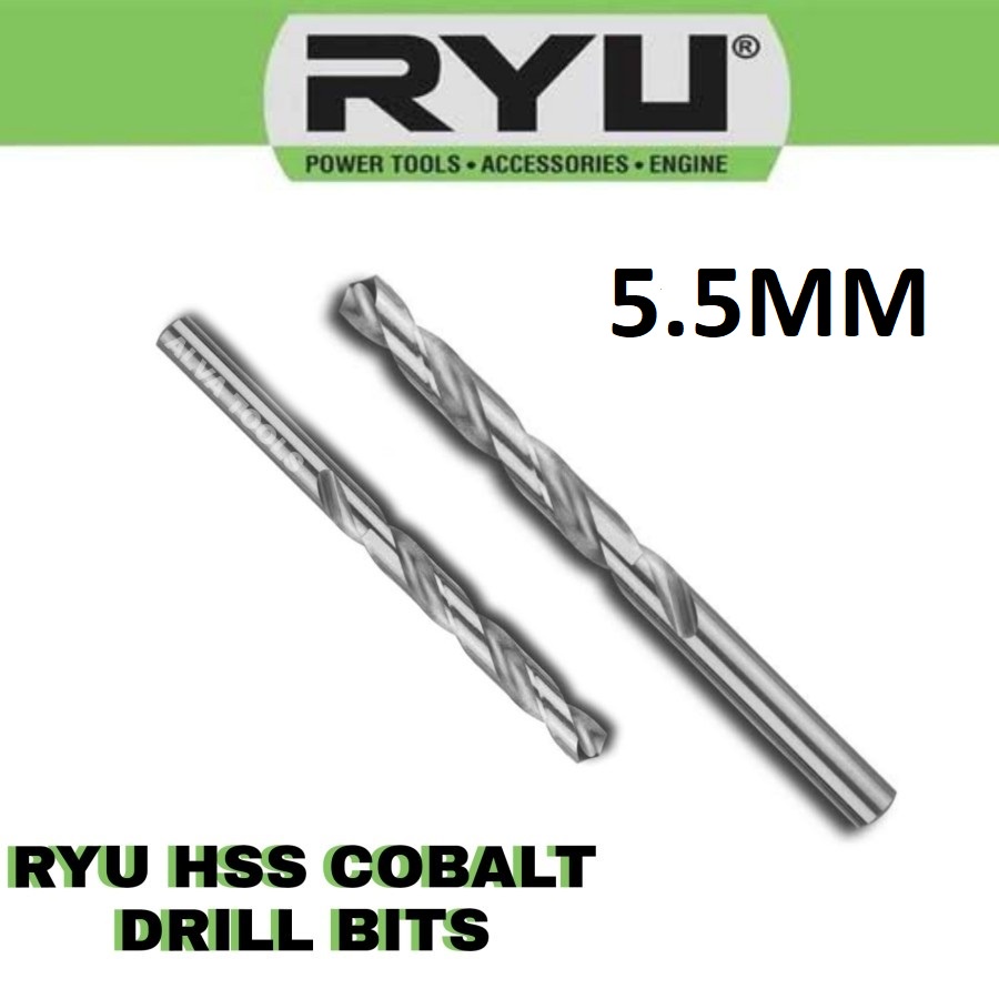 RYU HSS COBALT DRILL BITS 5.5MM 5.5 MM MATA BOR BESI BAJA STAINLESS