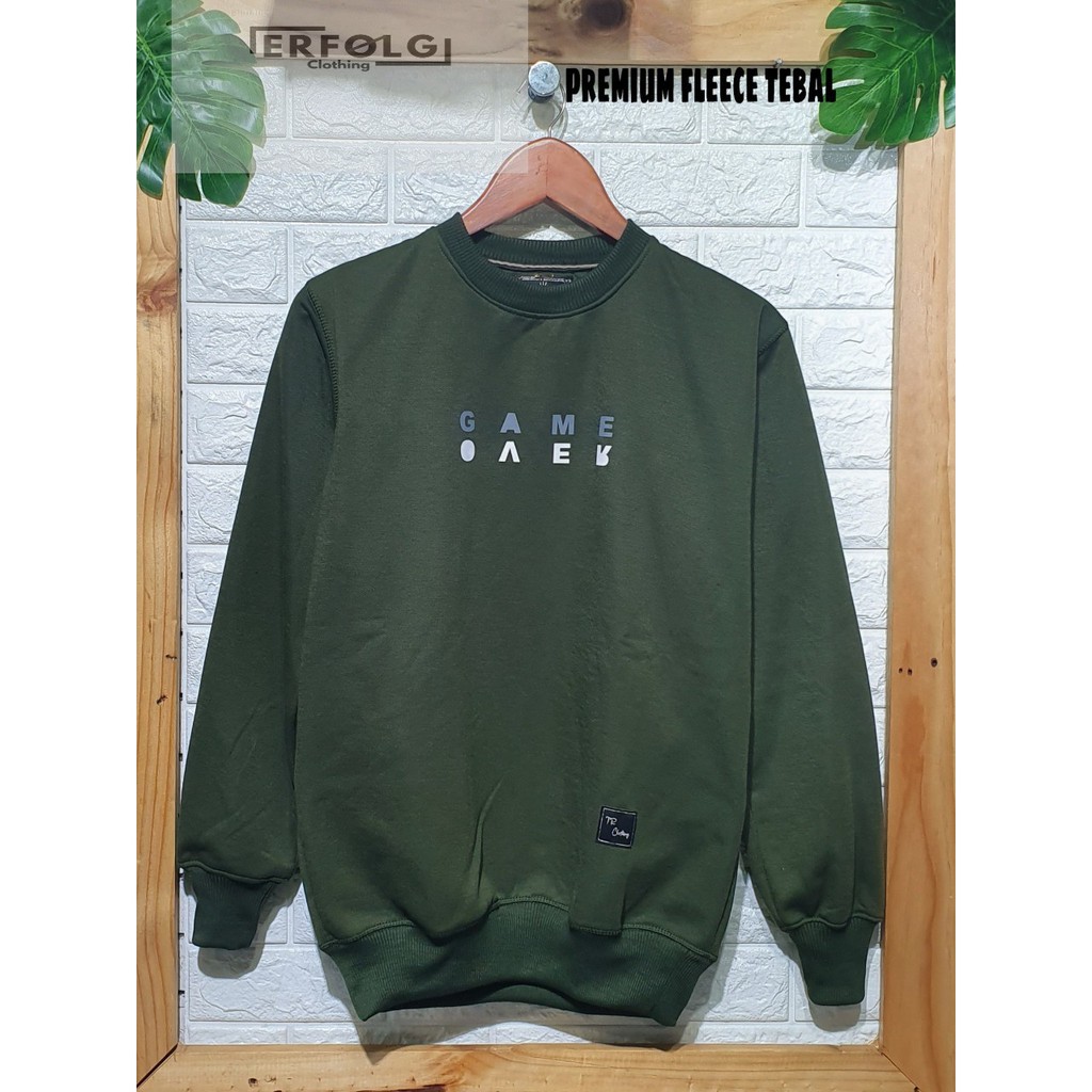 Sweater Oblong Cowok Crewneck Pria Original Hijau Army Brand Lokal Bandung Cwo Premium Hight Quality