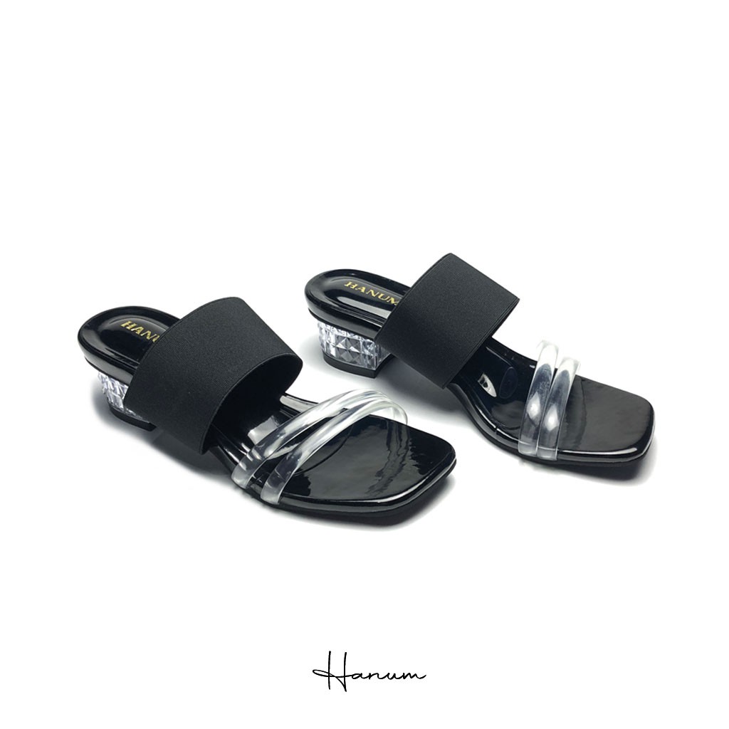 Hanum - Sandal Heels Tali Wanita Hak Tahu 3cm Kaca MH-002